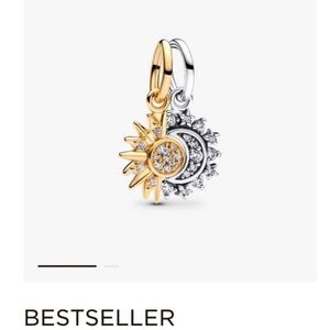 Pandora Gold and Silver Sun and Moon charm